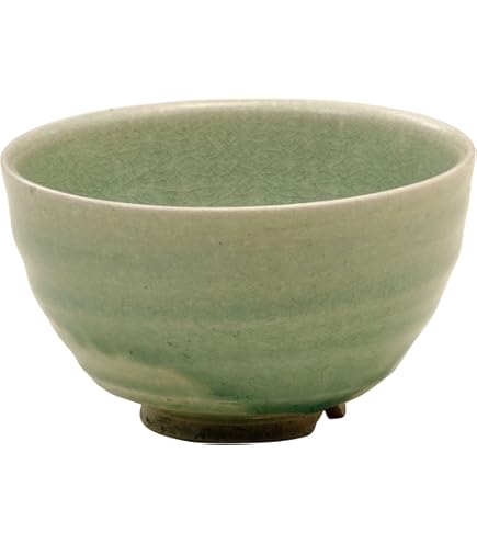 Amazon.co.jp: 楽焼窯元・七世 川崎和楽作黒楽茶碗 茶道具 共箱