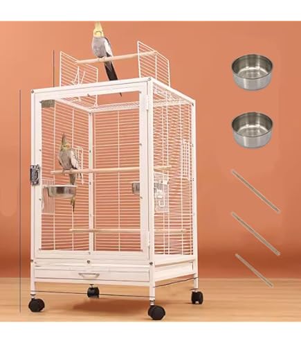 Amazon | 鳥かご 鳥 ケージ バードケージ 大型 鳥籠 豪華ケージ 移動が