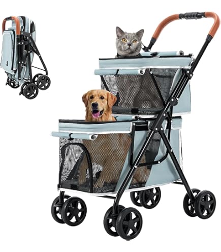 Amazon.co.jp: 【最新自立型】Nonta 二段式ペットカート 4 輪 折り畳み