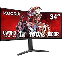 Amazon.co.jp: KOORUI曲面 ゲーミングモニター 34インチ UWQHD超ワイド