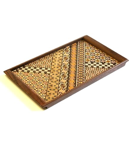 Amazon｜寄木細工 角盆（小寄木）寄木細工 箱根丸山物産｜トレイ・盆