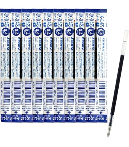 Amazon | ゼブラ ジェルボールペン替芯 多色多機能 JK-0.4芯 黒 10本 B