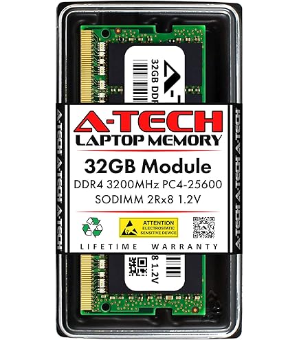 A-Tech 32GB DDR4 2666MHz PC4-21300 (PC4-2666V) CL19 SODIMM 2Rx8
