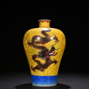 大清乾隆年 琺瑯彩 花鳥入花瓶 【花開富貴】瓶 高47cm X20U04A