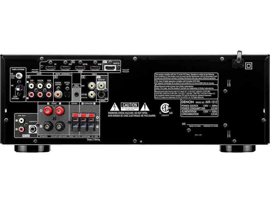 Denon AVR-1312 Home theater receiver with 3D-ready HDMI switching