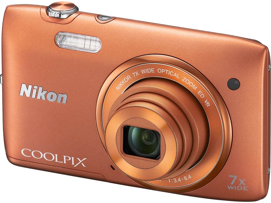 Nikon Coolpix S3500 (Orange) 20.1-megapixel digital camera with 7X