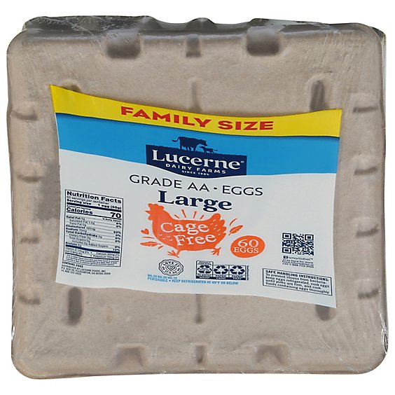 Lucerne Cage Free Grade A Large Eggs - 60 Count - safeway