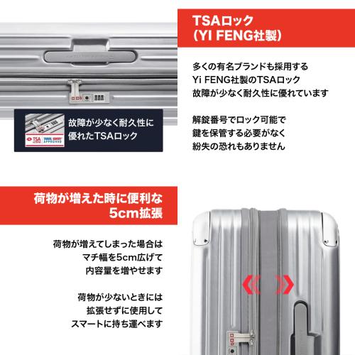 SWISS MILITARY＞CYGNUS 98L／無料預入可／5cm拡張／スーツケース