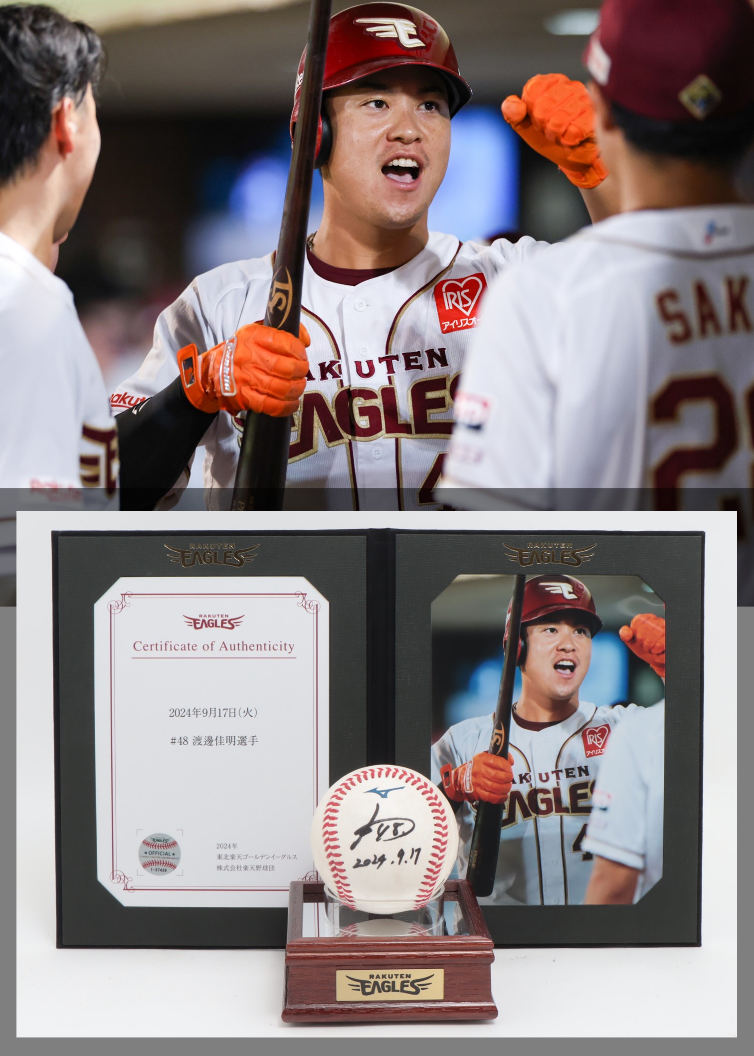 楽天イーグルス 伊藤 裕季也 直筆サインボール 試合前投げ込み 楽天