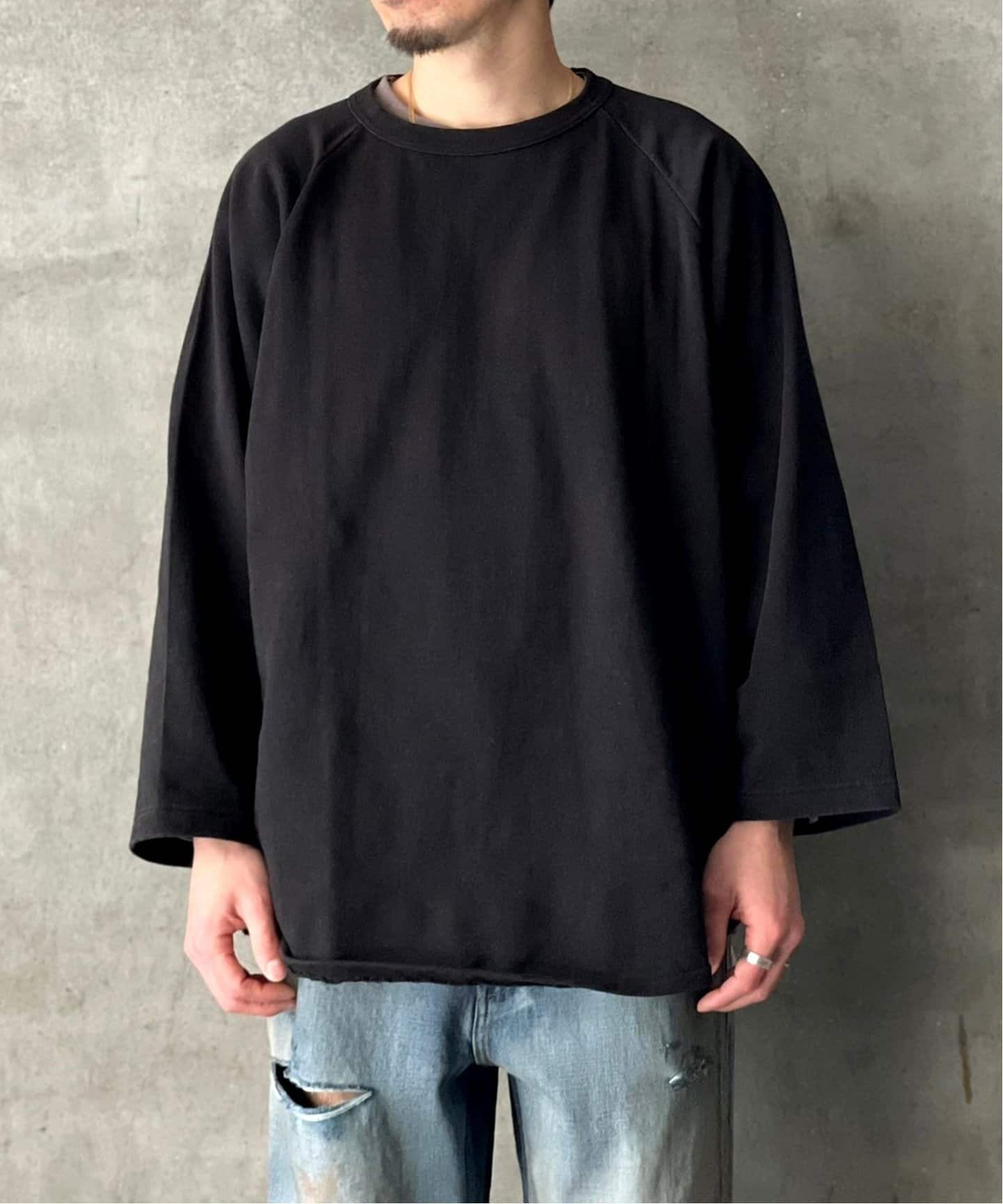 ミュージシャン NILDUE SIDE SPLIT LONG KNIT HOODIE / BLK SIDE SPLIT
