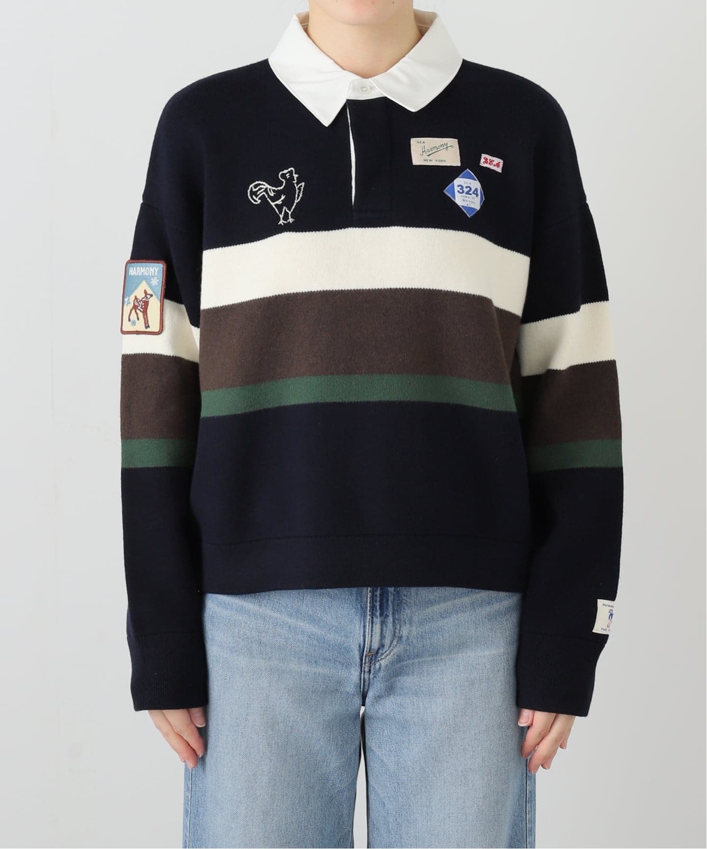 SEA NEW YORK/シー ニューヨーク KNIT RUGBY SHIRT AW25-013