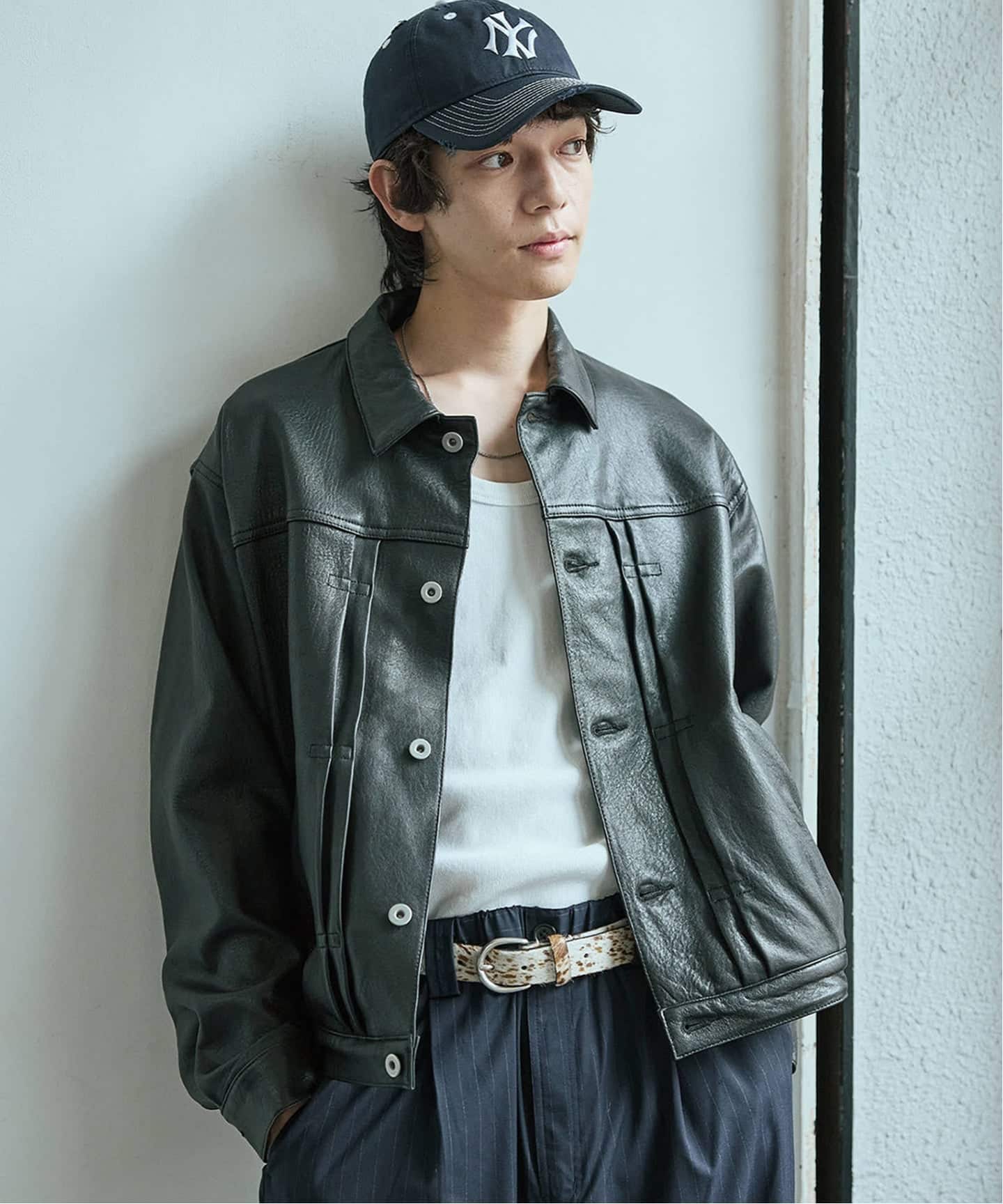 ニュージーランド ラムレザー トラッカージャケット（レザージャケット