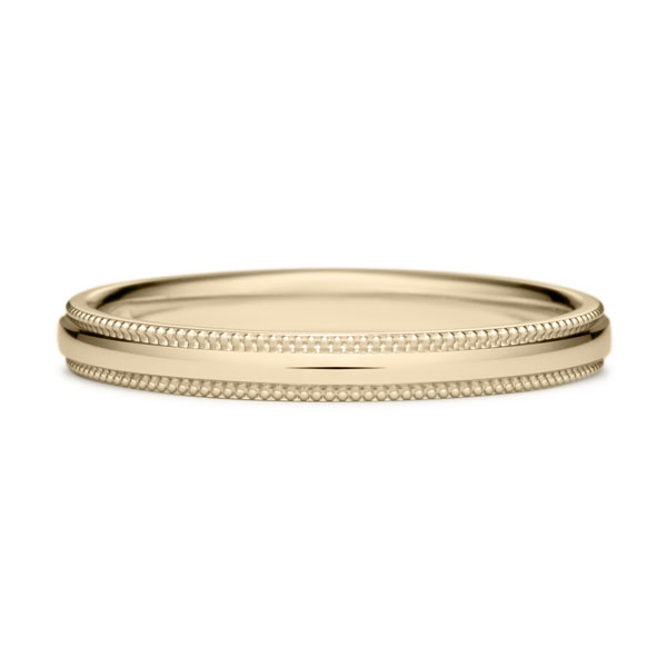 K18CG オーバル リング ミルグレイン 2.3mm 14.5-20｜結婚指輪