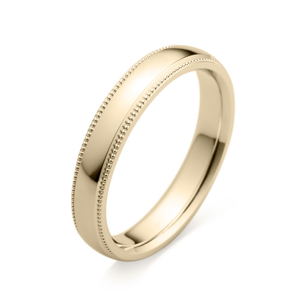 K18CG オーバル リング ミルグレイン 3.5mm 4-14｜結婚指輪（マリッジ