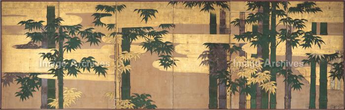 竹の屏風 160cm x 90cm 九州国立博物館 | 収蔵品ギャラリー | 竹図屏風