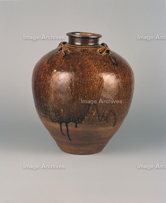 四耳呂宋壺唐物飴釉茶壺