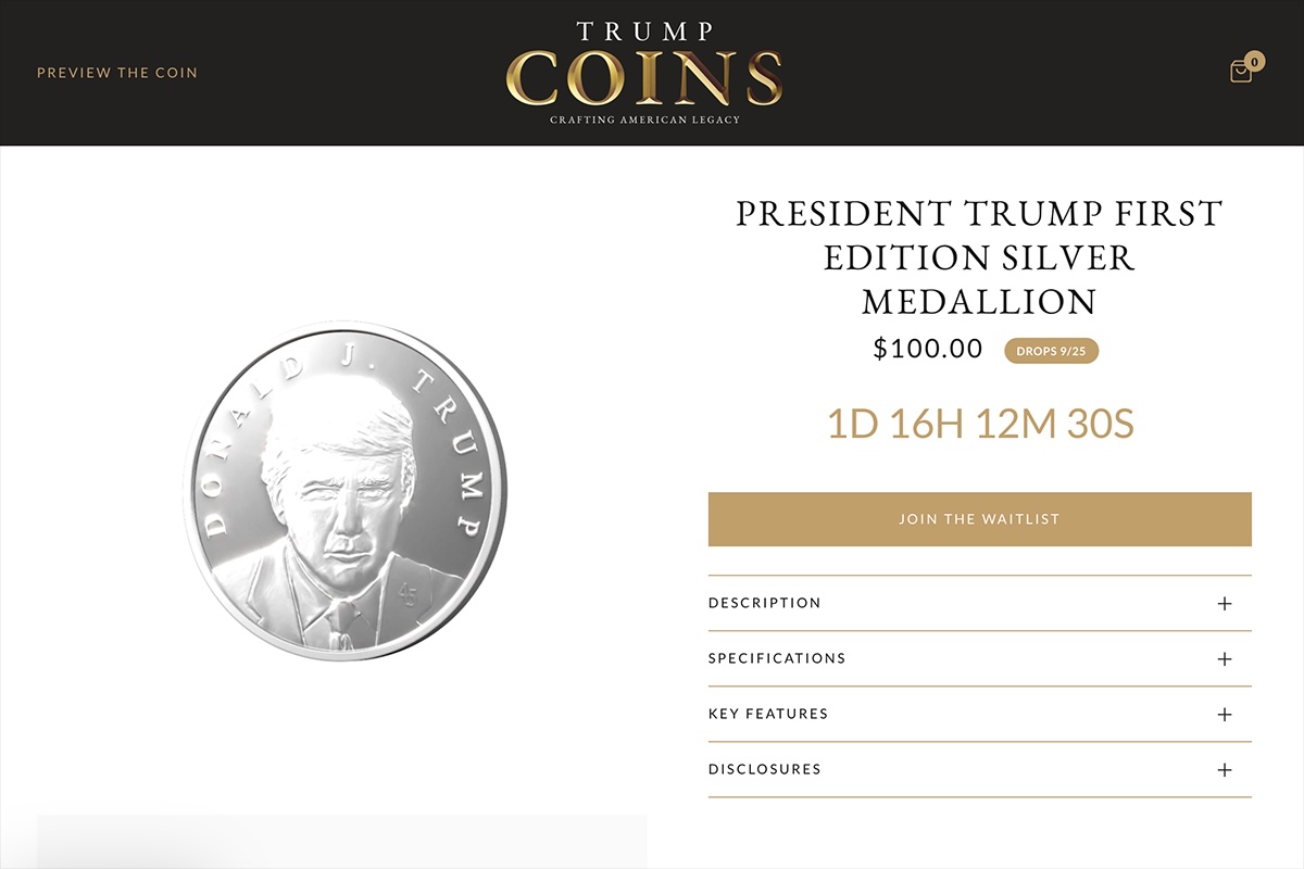 入手難！製造枚数100！）トランプ大統領1オンス カラー銀貨プレイボーイ