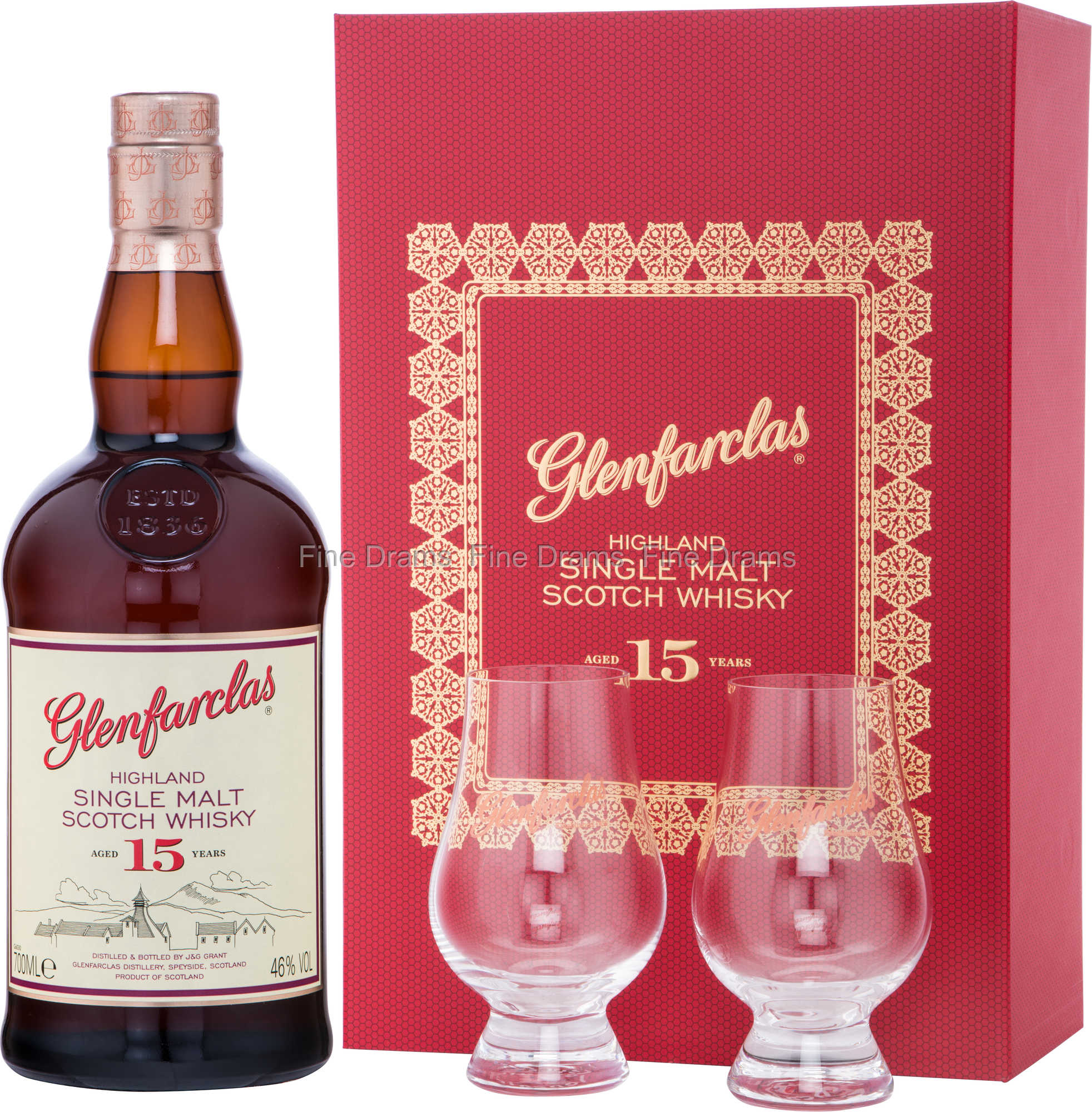 Glenfarclas 15 Year Old Whisky Gift Pack - 2 Glencairns