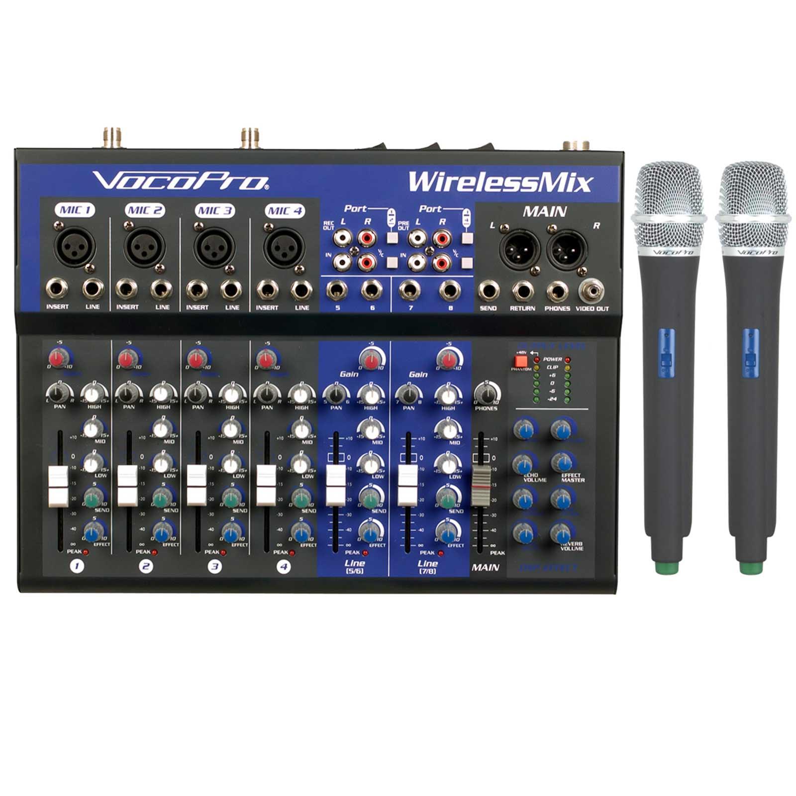 VocoPro WirelessMix2 Live Sound Karaoke Mixer | IDJNOW