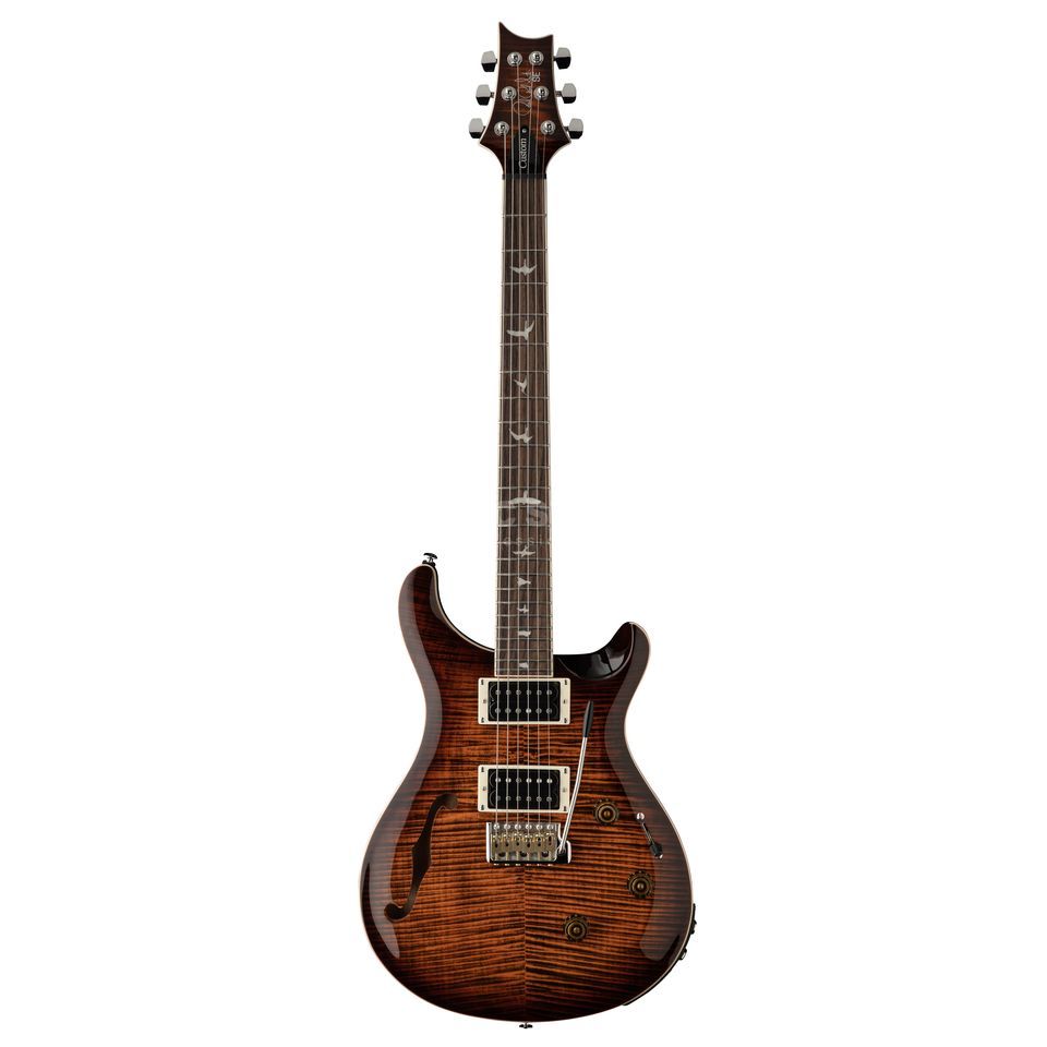 PRS SE Custom 24 Semi-Hollow Orange Tiger Smokeburst | USA