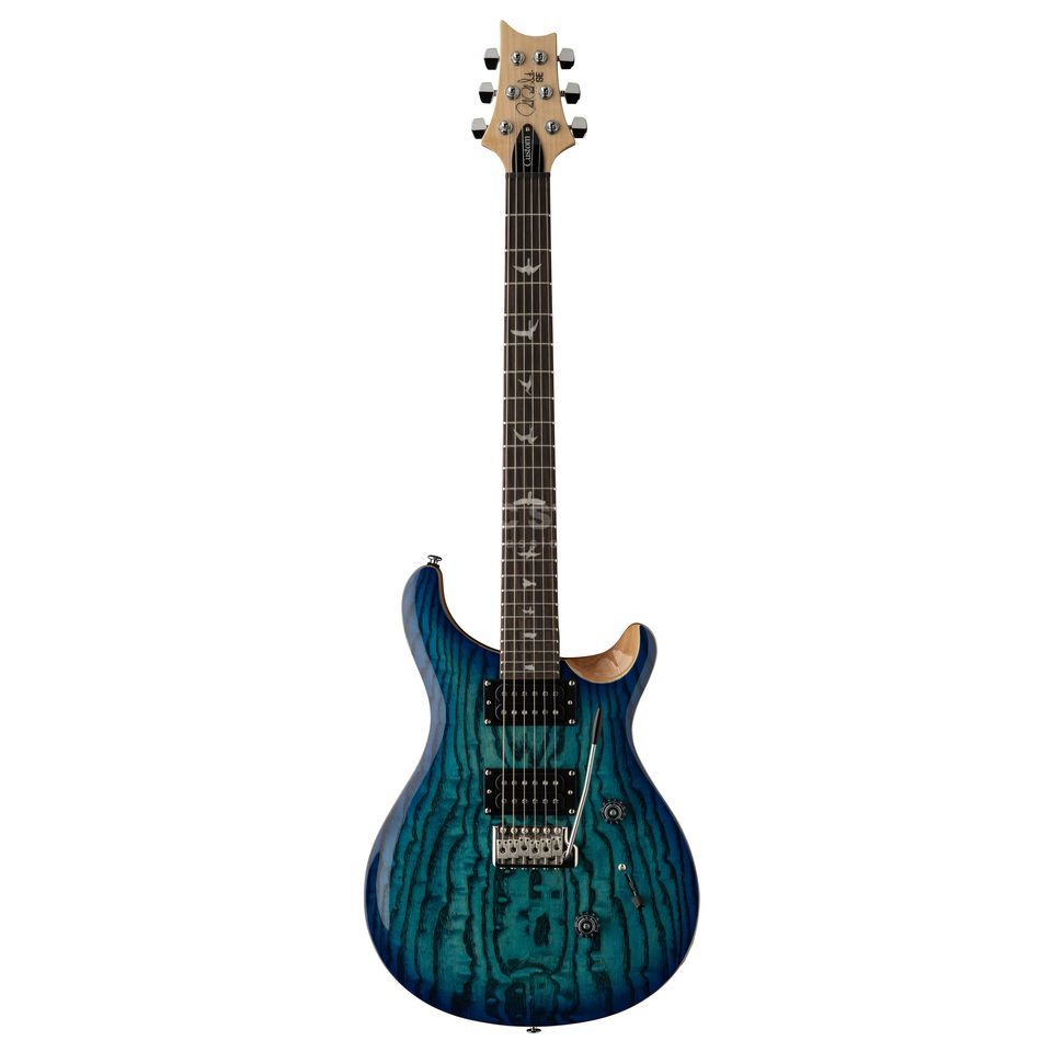 PRS SE Exotic Custom 24 Burled Ash LTD Lake Blue, Natural Back | USA