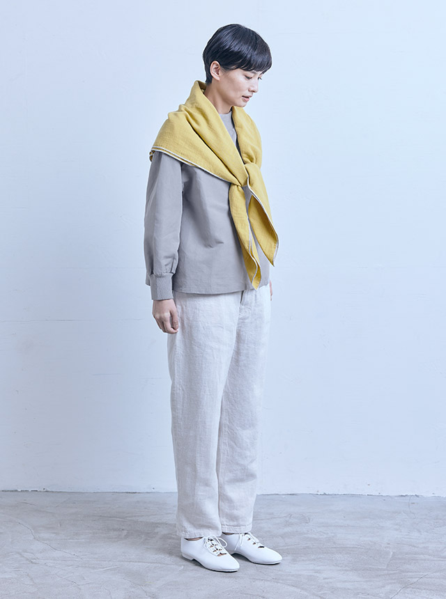 6105 中川政七商店 リネンガウチョパンツ 麻100% サイドポケット