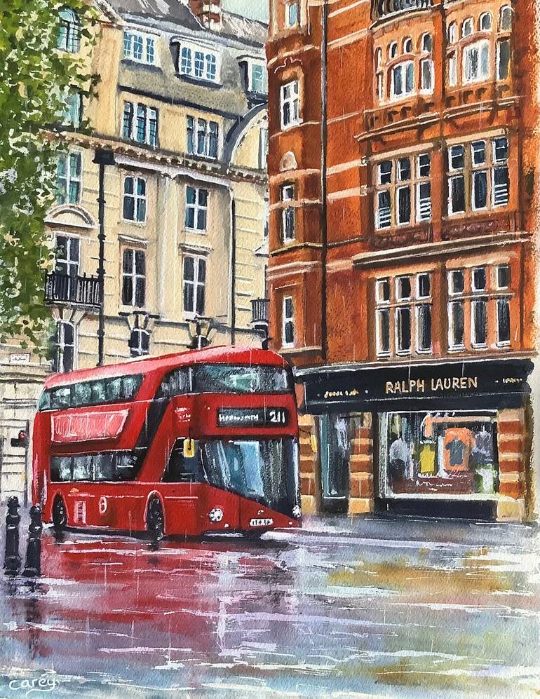 絵画 London Bus 13 Aldwych on Baker Street 絵画 London Bus 13