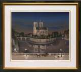 ミッシェル・ドラクロワ「夜のノートルダム」シルクスクリーン :: 絵画