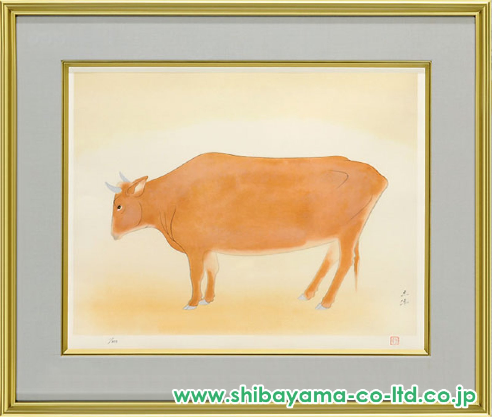 奥村土牛「牛」リトグラフ :: 絵画買取・販売 - シバヤマ