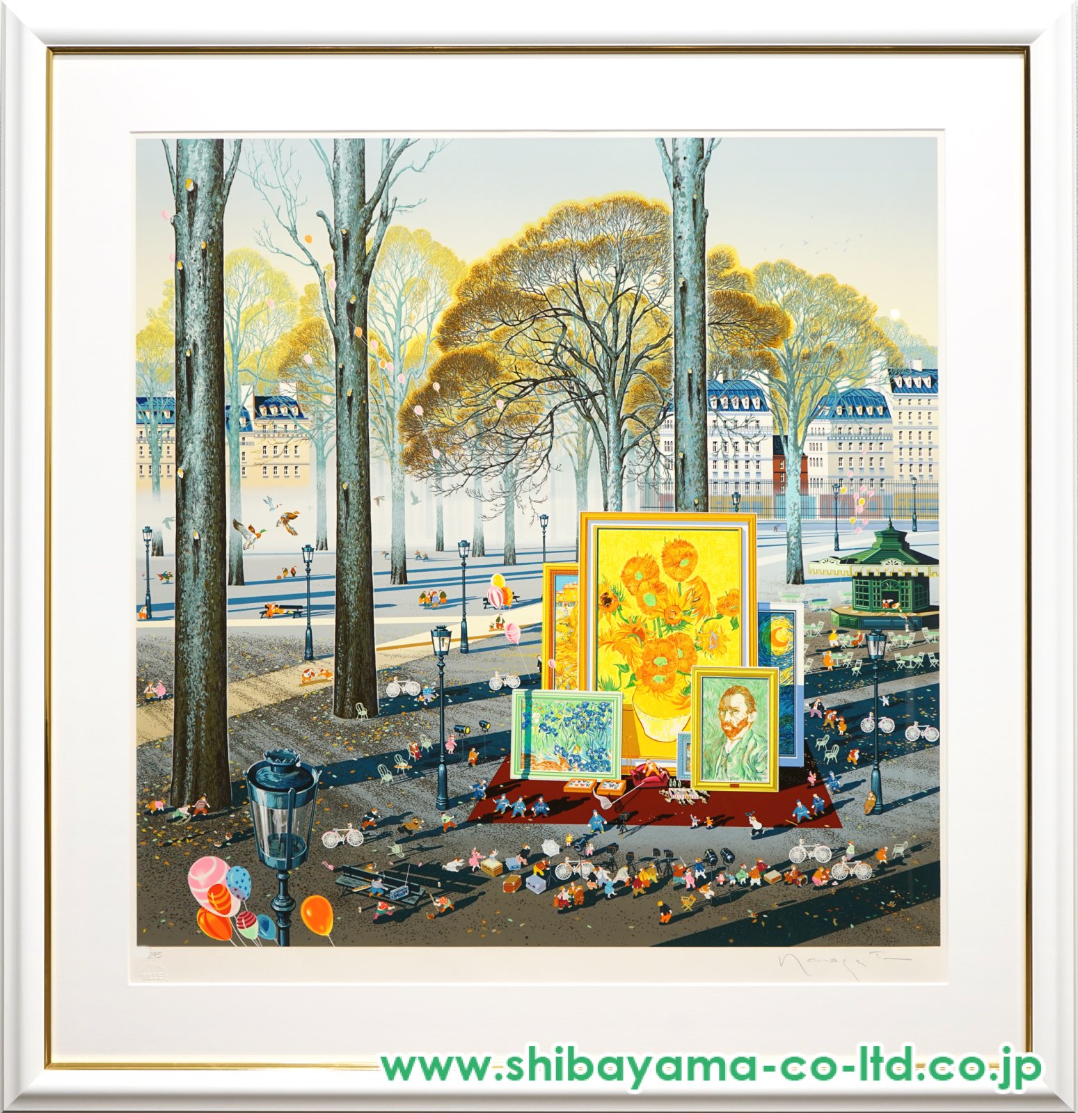 美品 ヒロヤマガタ シルクスクリーン アコーディオンプレイヤー ヒロ