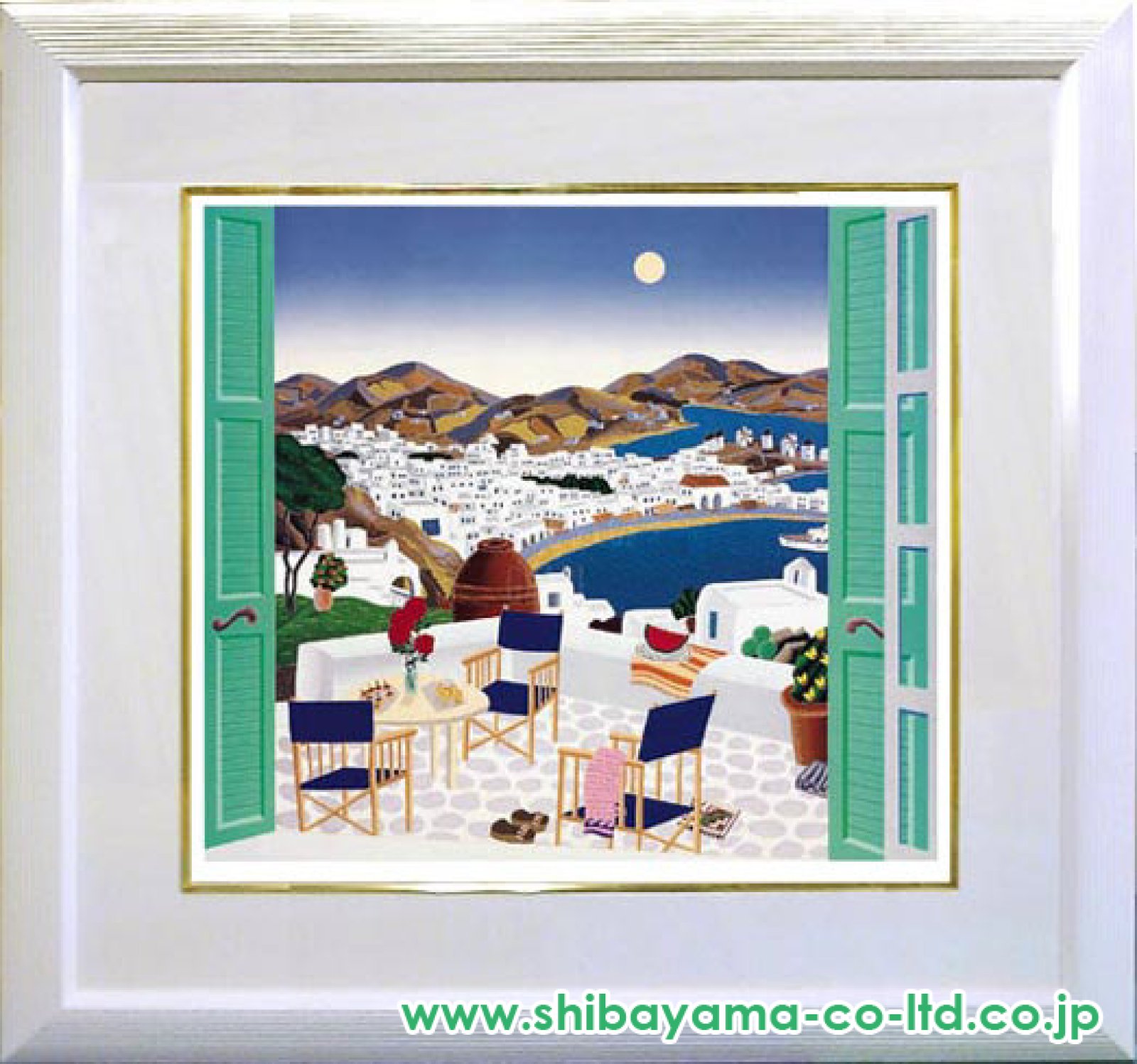 トーマス・マックナイト「ミコノス・テラス」シルクスクリーン :: 絵画