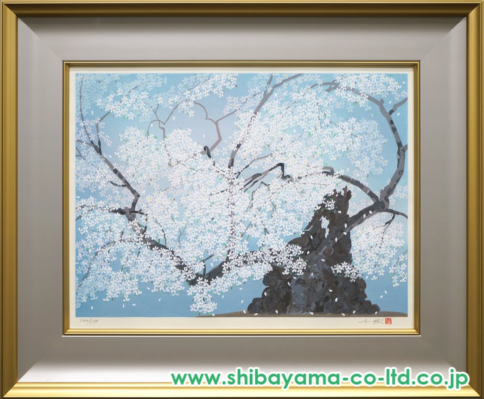 美品】風景画 千切り絵作家 署名入り 高級額縁 大型絵画 高級和紙 30