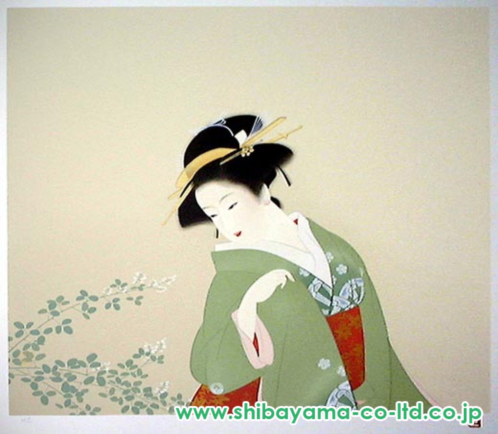 上村松園「新秋」シルクスクリーン :: 絵画買取・販売 - シバヤマ