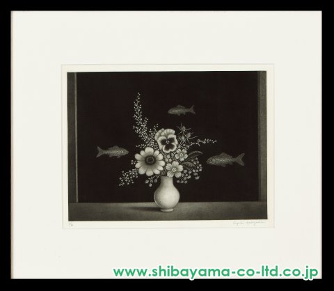 油彩画 静物画 女性像のあるテーブル 額装商品 作品サイズ60×65cm