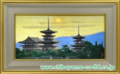 平山郁夫「黎明薬師寺」岩絵具方式複製画 :: 絵画買取・販売 - シバヤマ