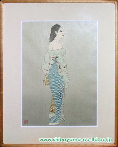 最終値下げ】加山又造「網」オリジナル木版画 サイン・証明シール有