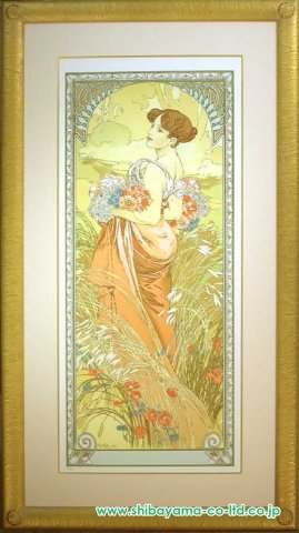 アルフォンス・マリア・ミュシャ「四季 夏」リトグラフ＋リ