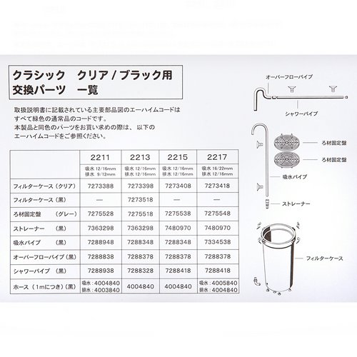 外部フィルター エーハイム クラシックフィルター 2217 クリアカラー