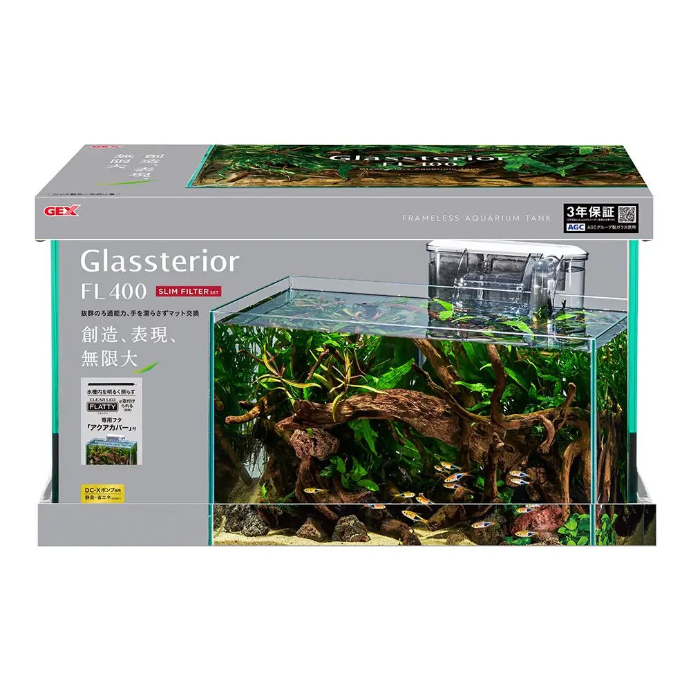 GEX ガラス水槽 グラステリアFL400 スリムフィルターセット 400×20