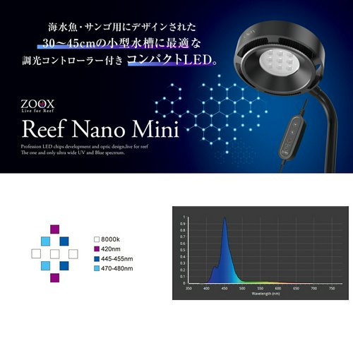 ZOOX ゾックス リーフナノミニ サンゴ育成用ライト 新商品 ZOOX リーフ