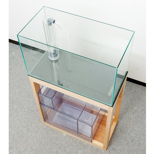 600×300×360オールガラスオーバーフロー水槽 フランジ加工仕様 600×300