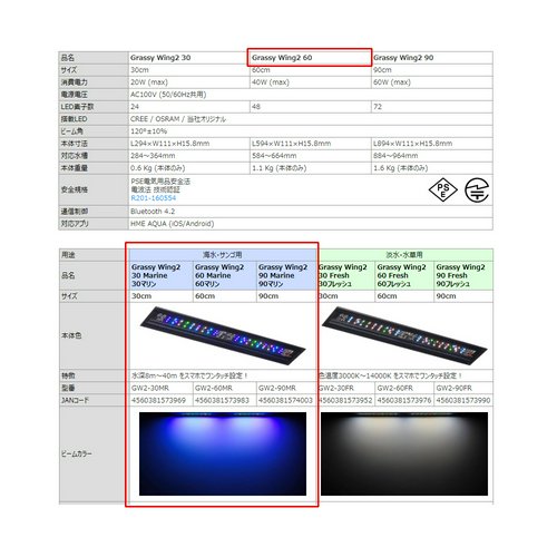 ボルクスジャパン Grassy Wing2 60 Marine/マリン | チャーム