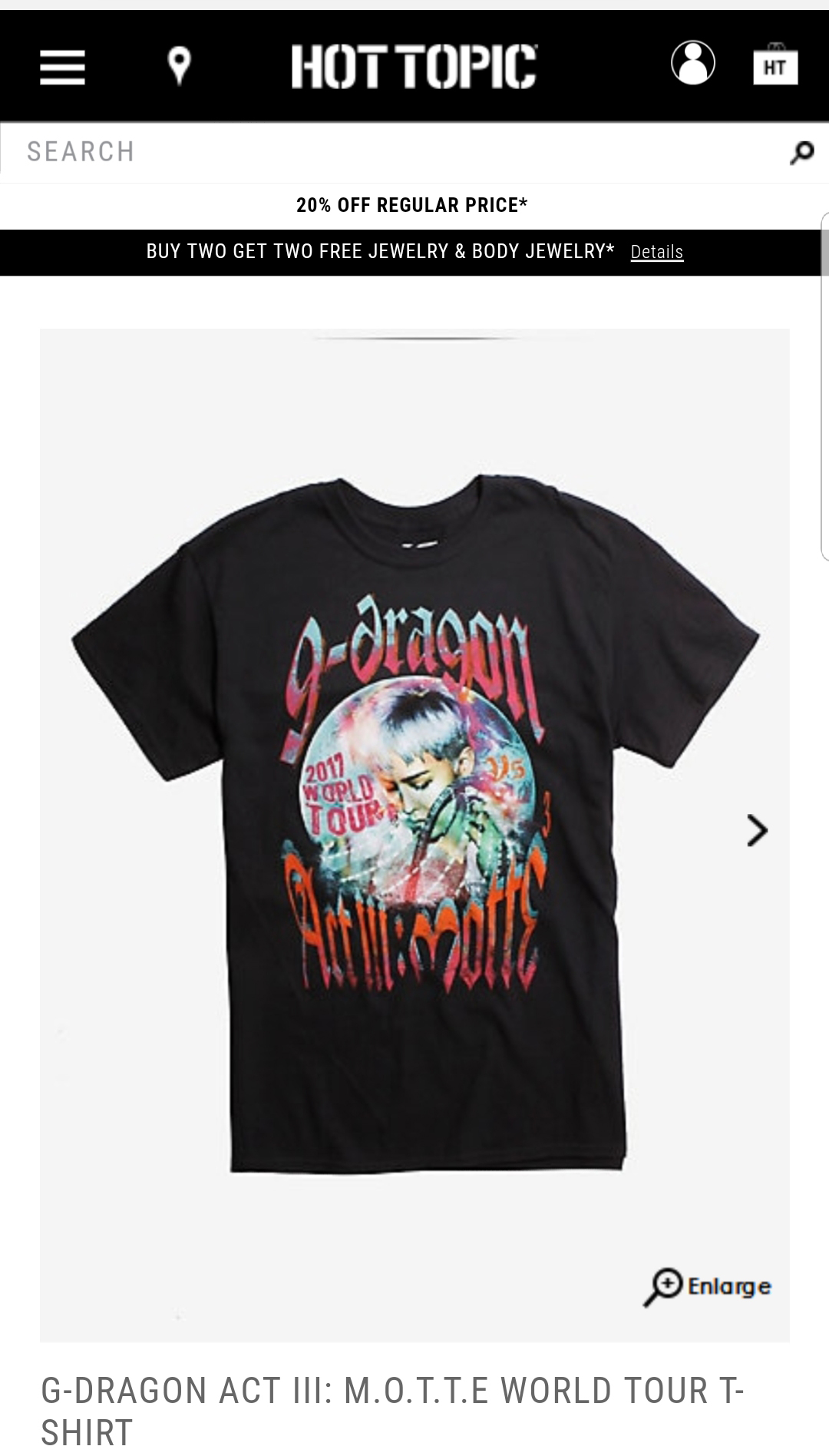 2017 - YG Presents x Hot Topic - Act III : MOTTE³ - World Tour T