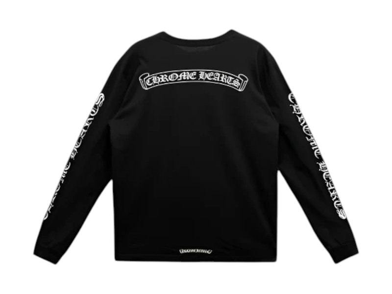 Chrome Hearts Scroll Logo L/S Pocket T-shirt Black Men's - US