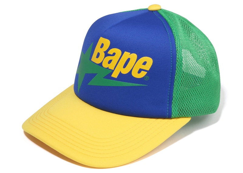 BAPE Sta Mesh Cap Yellow Green Blue Men's - FW22 - US