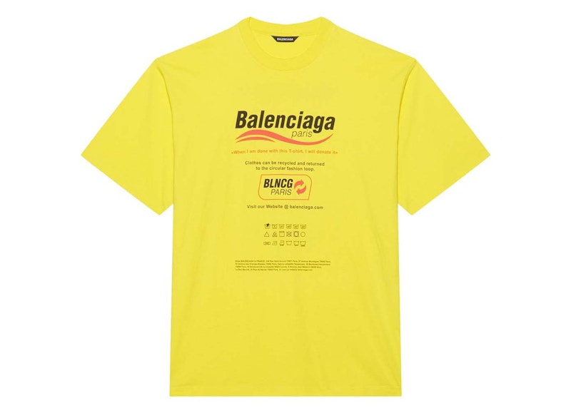 Balenciaga Logo-Print S/S T-shirt Yellow Men's - SS22 - US