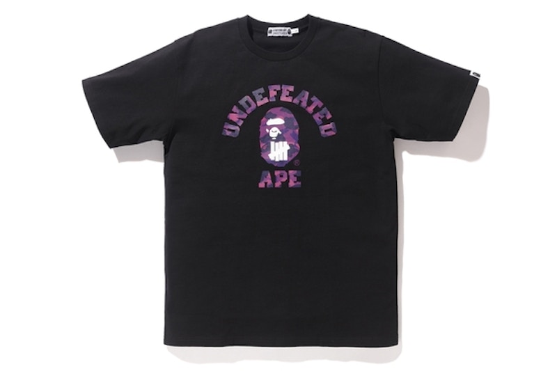 BAPE X Undefeated Color Camo College Tee Black Men's - US