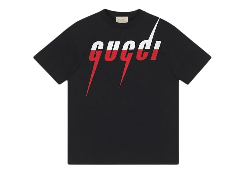 新品】GUCCI BANDロゴ入りレッドTシャツ 18/24 Gucci Red Gucci Band T