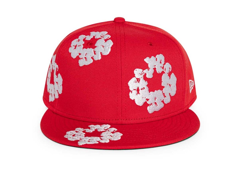 Denim Tears New Era Cotton Wreath 59/50 Cap Red Men's - FW23 - US