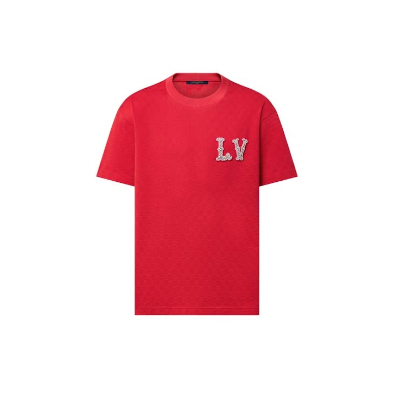 Louis Vuitton Cotton Pique T-Shirt with Embroidered LV Patch